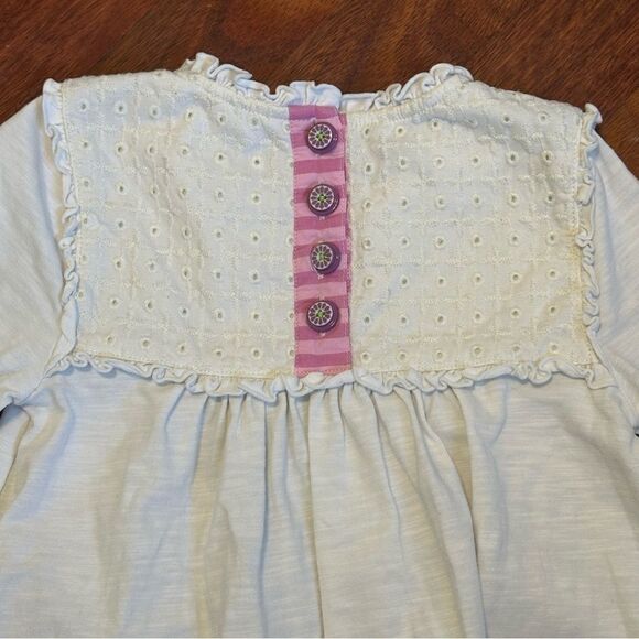 MATILDA JANE SIZE 4 Make Believe Playin House Top Cream Eyelet Shirt - Picture 10 of 14